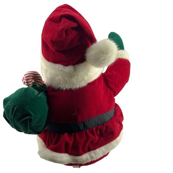 Vintage International Christmas Plush Waving Santa with Sack - Picture 7 of 14